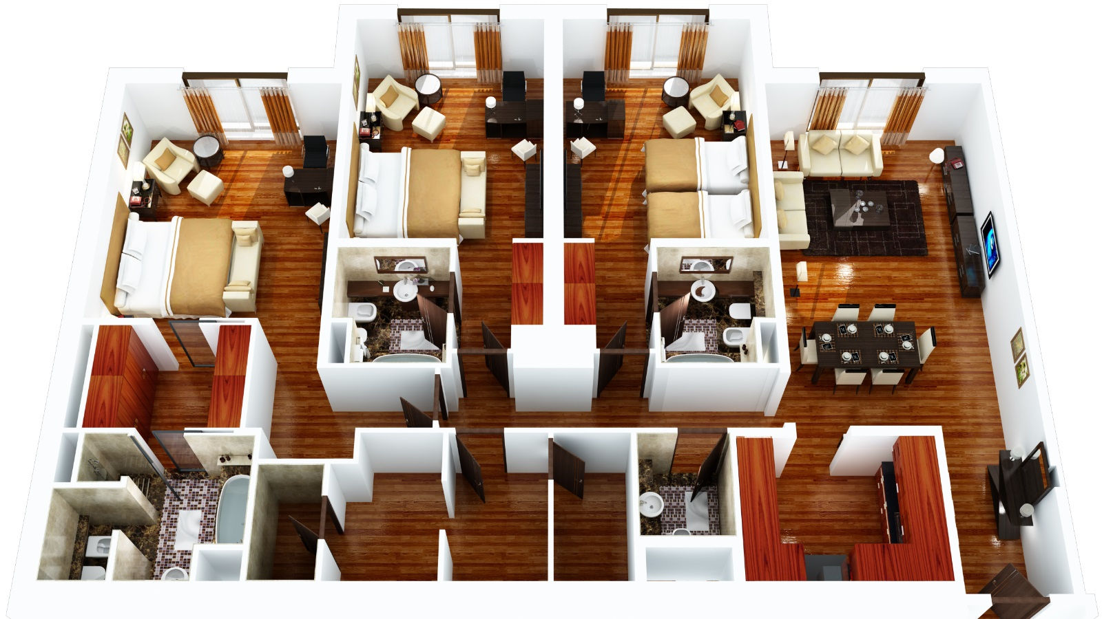 Serviced Apartments Suites Dubai Grosvenor House 3 Bedroom Apartment